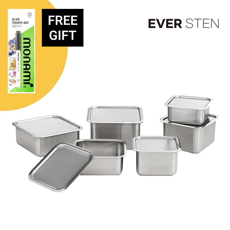 Eversten Cube Square Food Containers (Pack of 6)