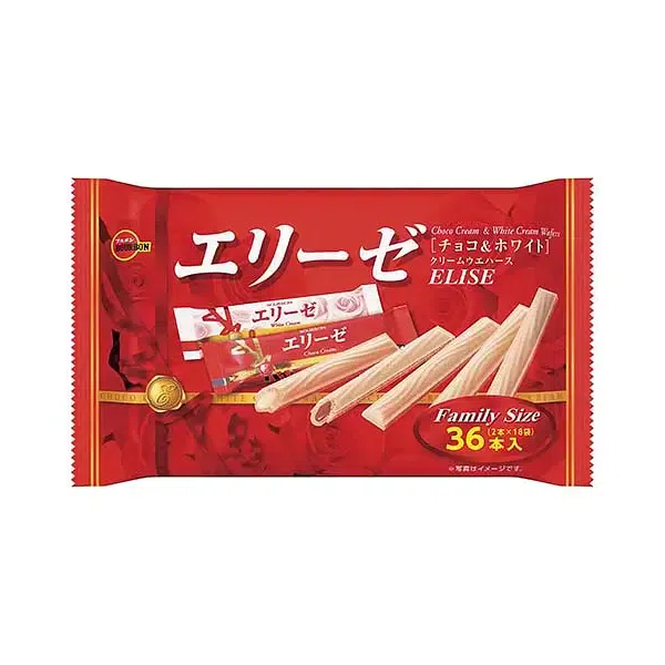 Bourbon Elise Choco Cream & White Cream Wafers 4.54 オンス