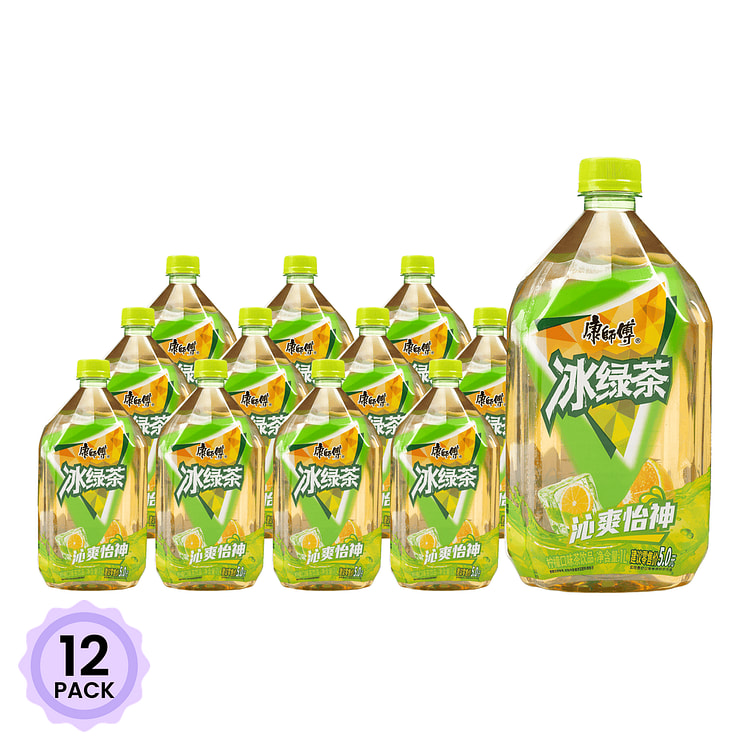 康师傅 冰绿茶 大瓶装 舒爽版 1000 毫升*12 包