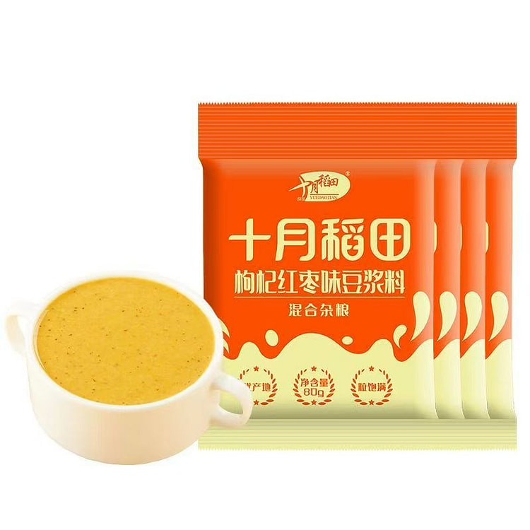 十月稻田 枸杞红枣味豆浆料 80g 80 克