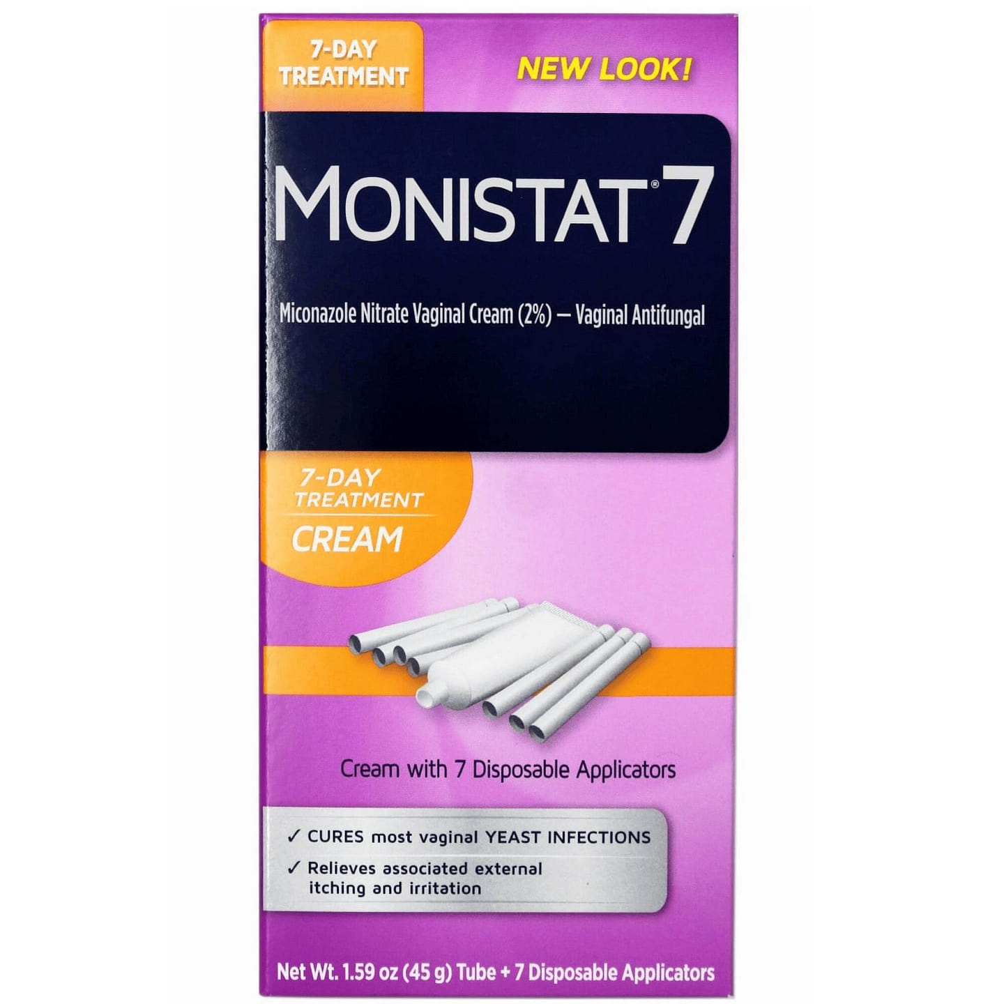 Monistat 7 Vaginal Antifungal Cream2% 45g 7Day Kit 1 box