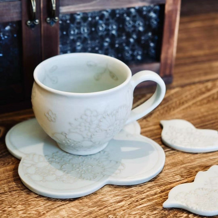 Artist Nazumi Taniguchi Flower Coffee Cup Set #1