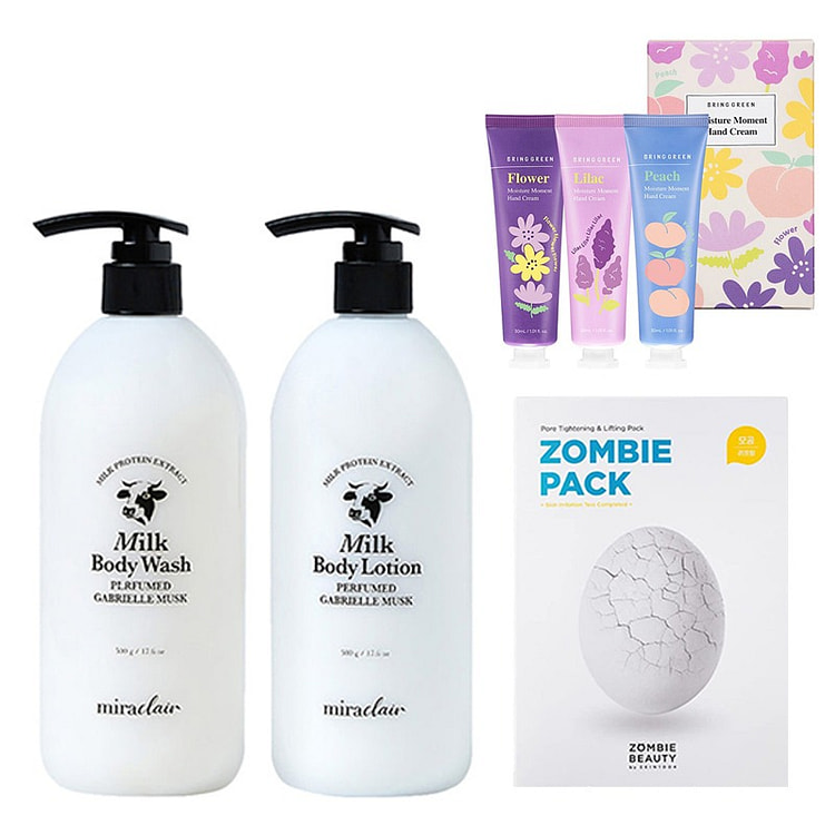 Miraclair/BRINGGREEN /Zombie Beauty Body Wash /Body Cram/Hand Cram/Mask set