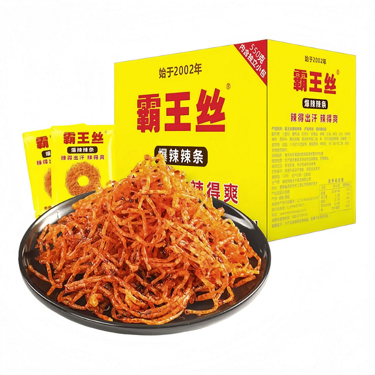 霸王丝 辣条湖南特产解馋网红麻辣味 550g*1盒 550 克