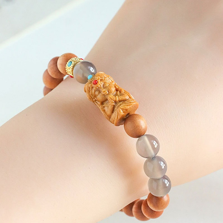 Barbie Tanzakiram Sandalwood Beaded Bracelet
