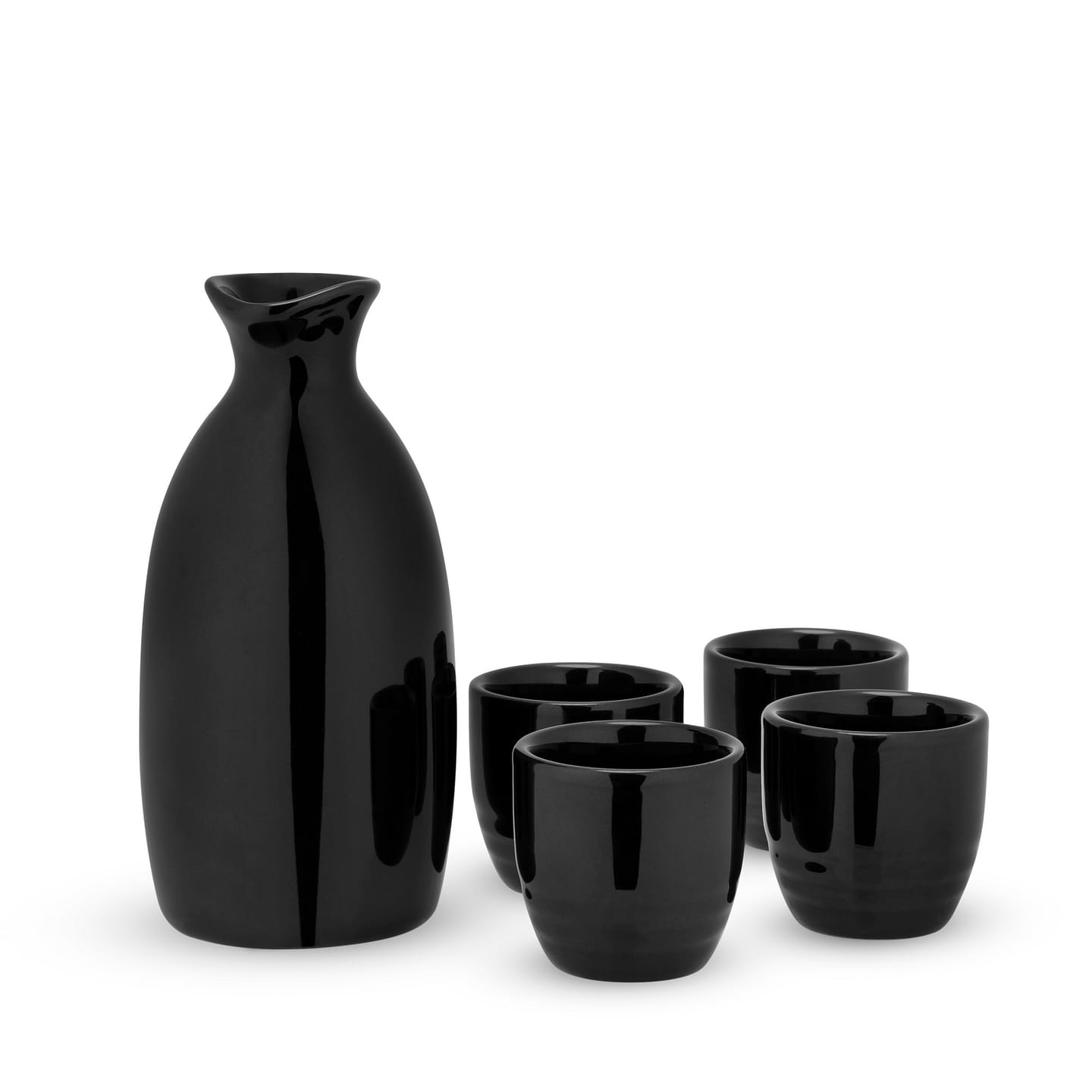 Moga™: 5-Piece Sake Set in Black by True 5 each