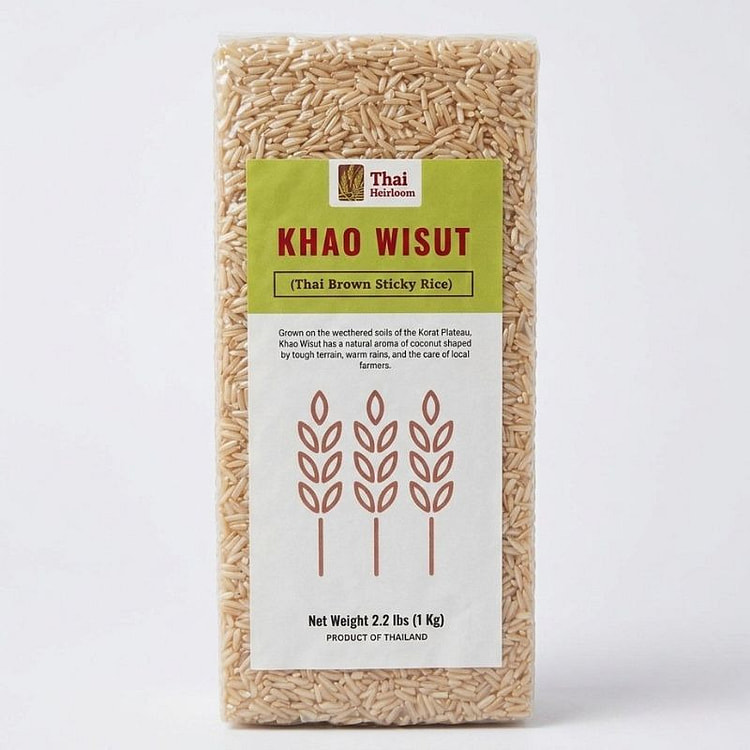 Thai Brown Glutinous Sticky Rice, Coconut Cloud