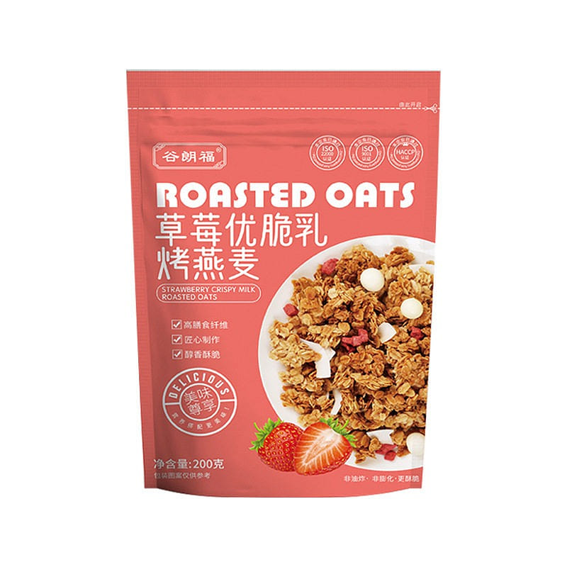 Gulangfu Strawberry Creamy Baked Oat Granola 200g 1 pack