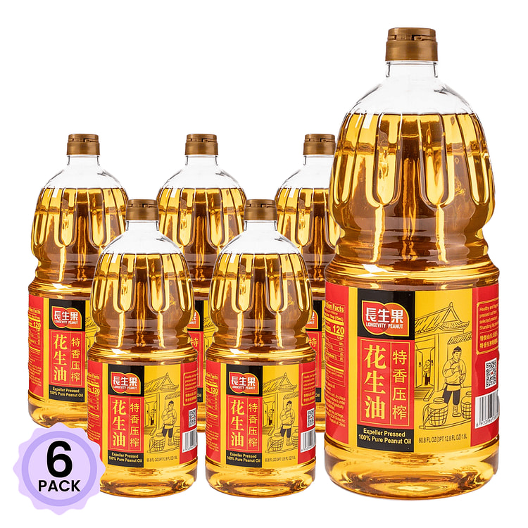 长生果 特香压榨花生油 1800 毫升*6 包