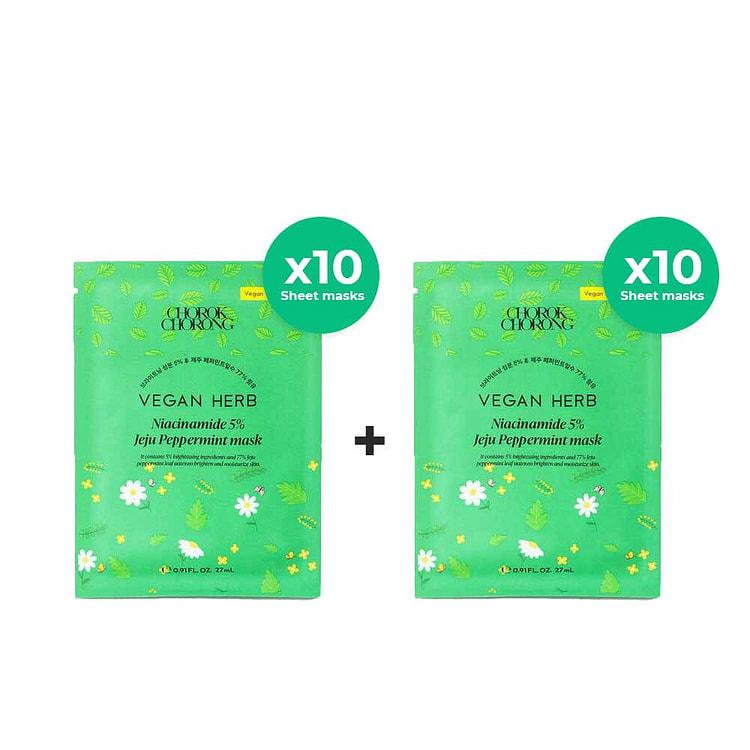초록초롱 비건 허브 토너패드 + 마스크팩 10개 세트
