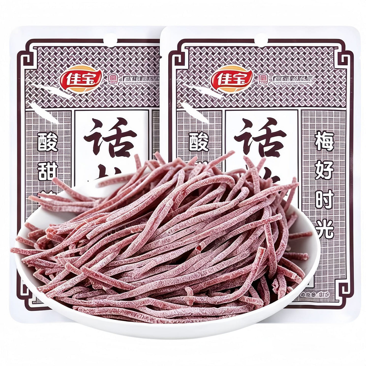 Sweet and sour preserved ume strips, 2 packs 60 g