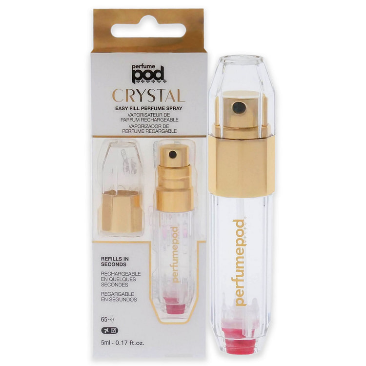 Travalo의 Perfume Pod Crystal - Gold for Unisex - 0.17 oz 리필 가능 스프레이(비어 있음)