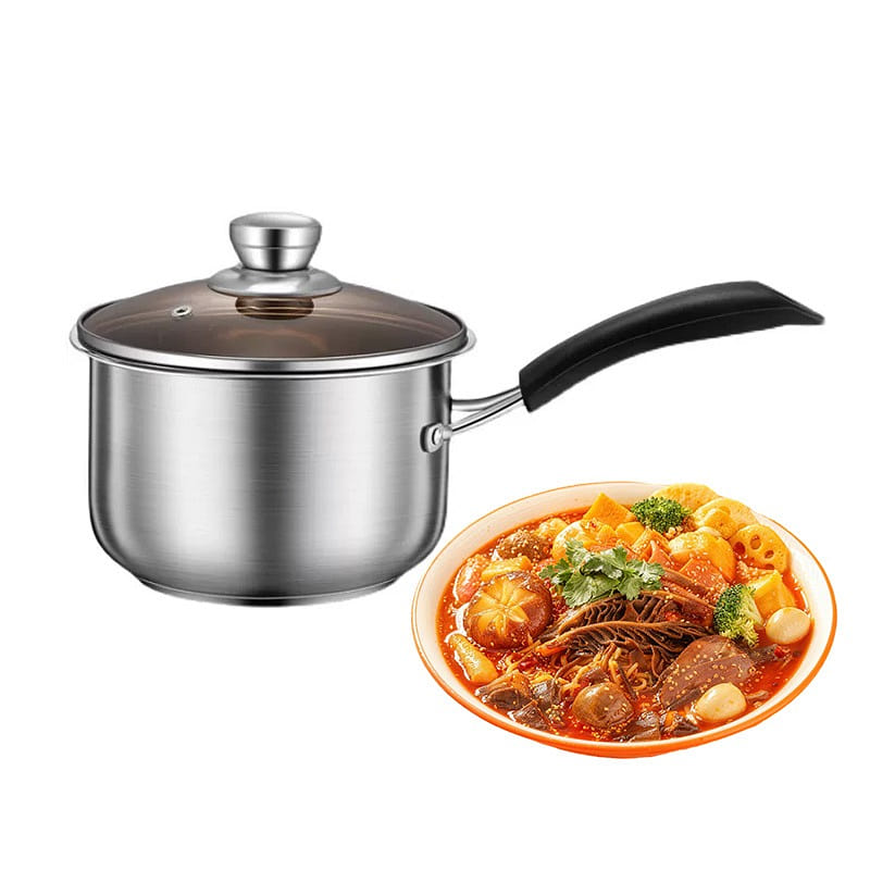 Stainless Steel Milk Pot with Glass Lid 1 count