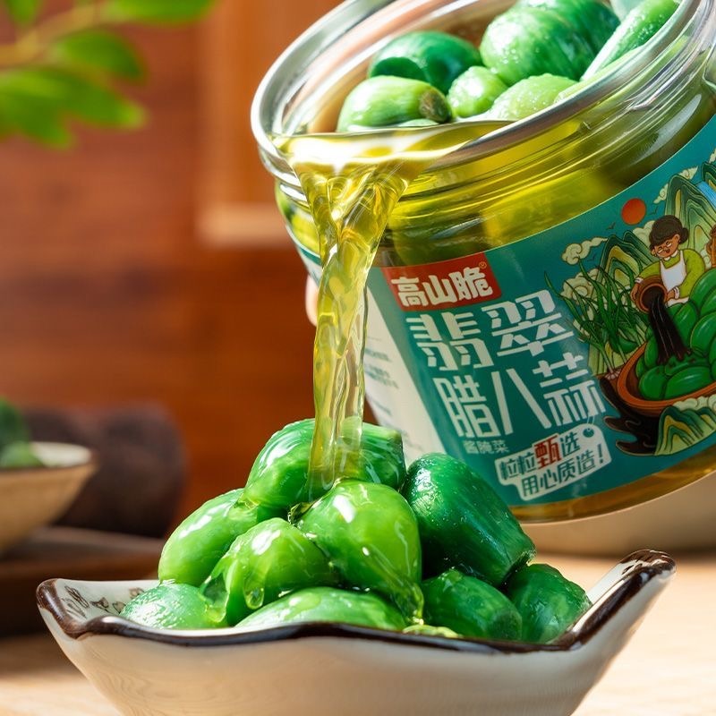 中国　玉製　緑玉　送料込み　260627 Homemade pickled green garlic in Laba vinegar, 300 g - Weee!