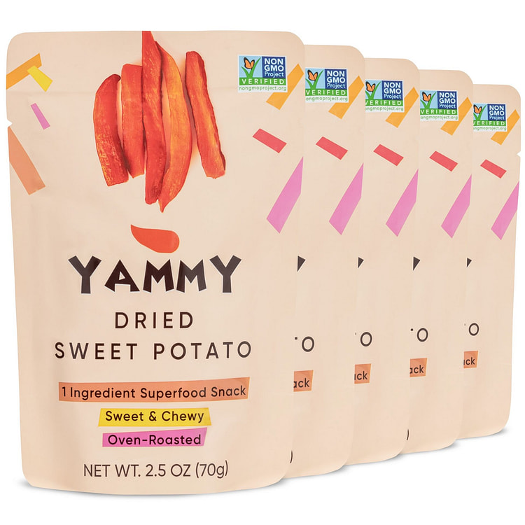 Yammy Dried Sweet Potato Sticks 1 Ingredient Snack (70g x 5 Bags)