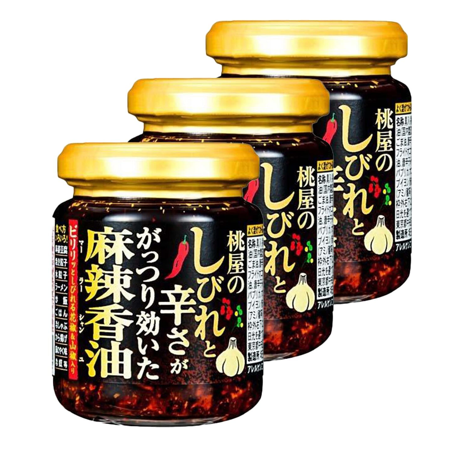 Momoya Spicy Garlic Sesame Oil 3 Bottles 315 g