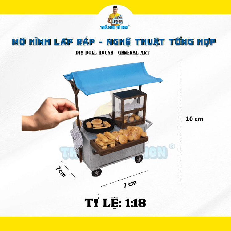 DIY Miniature Model  Street Vendor Hollow Donut 1 box