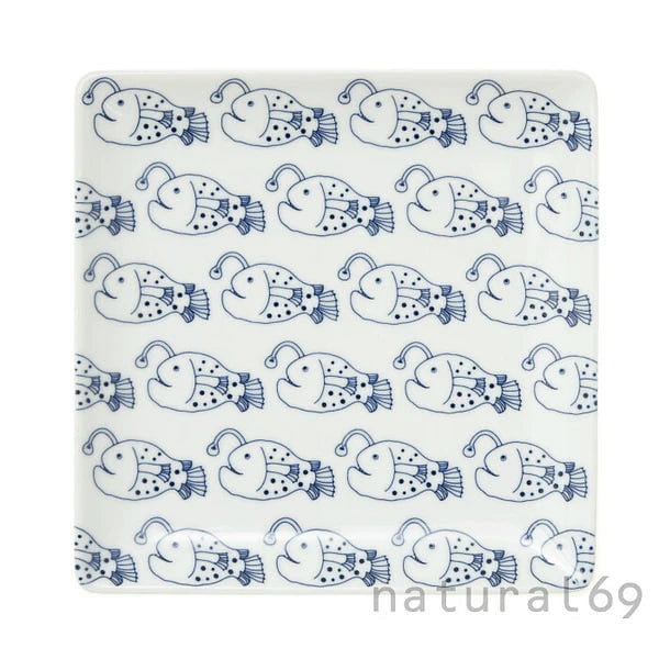 Natural69 Coco Marine x Janke Square Plate White Anglerfish 1 each