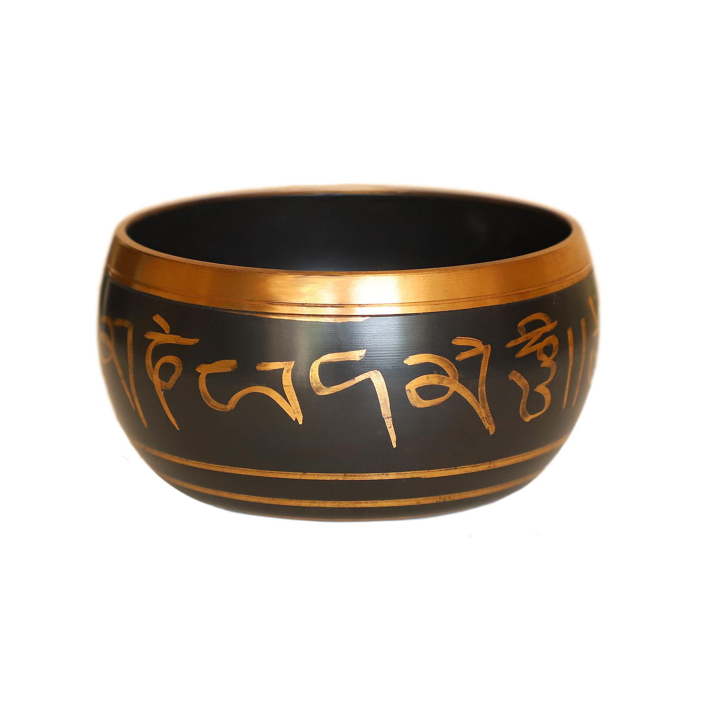 Cottage Handicraft The Black Coloured Tibetan Singing Bowl Set – Small 1 count