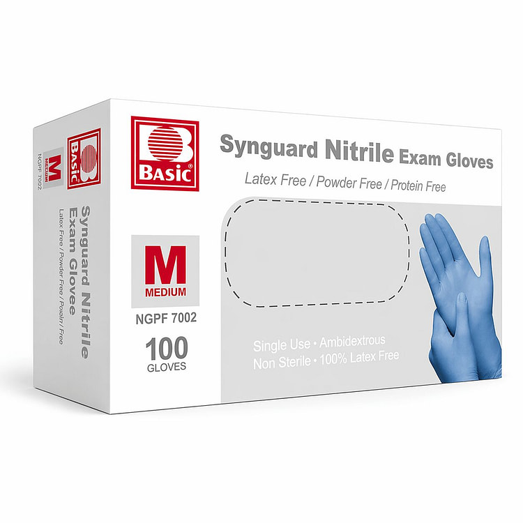 INTCO SYNGUARD BLUE NITRILE GLOVES MEDIUM 1 case