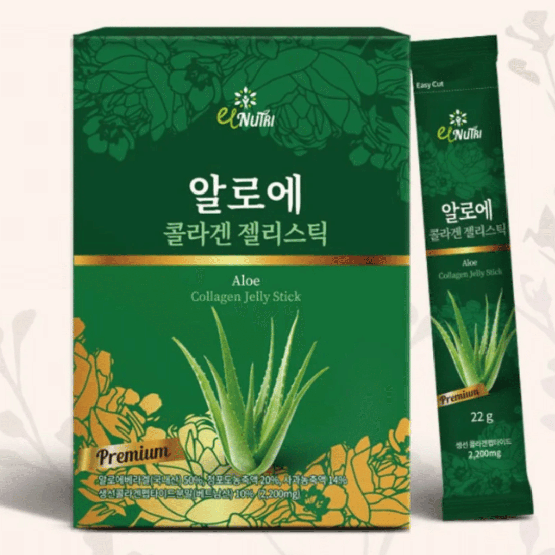 ELNUTRI Korea Premium Aloe Collagen Jelly Beauty Skin Hair Nails Vitamin Mineral 30 each