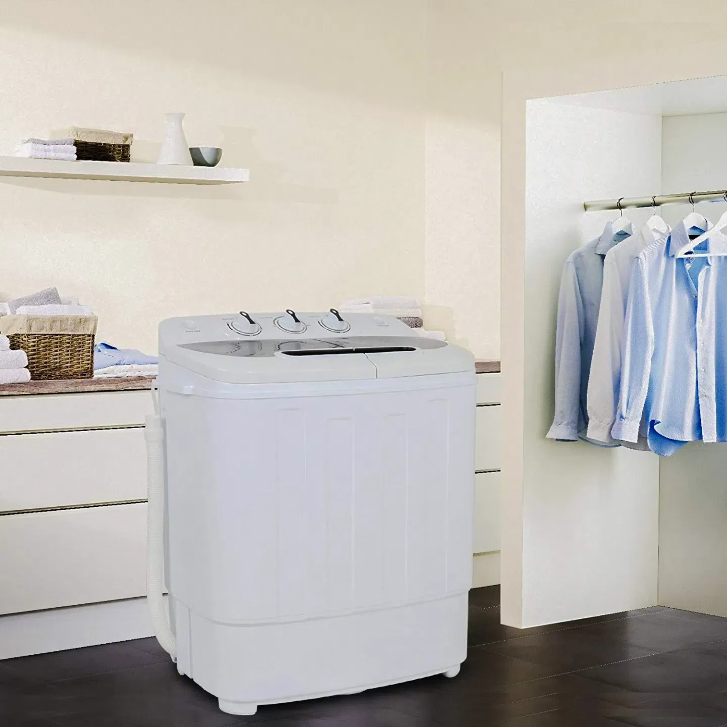 White Compact Portable Washer & Dryer with Mini Wa 1 box