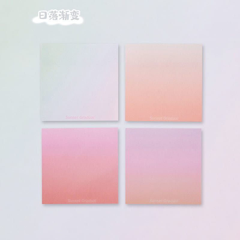 Gradient Sticky Notes Sunset Ombre 4Pcs Random 1 each
