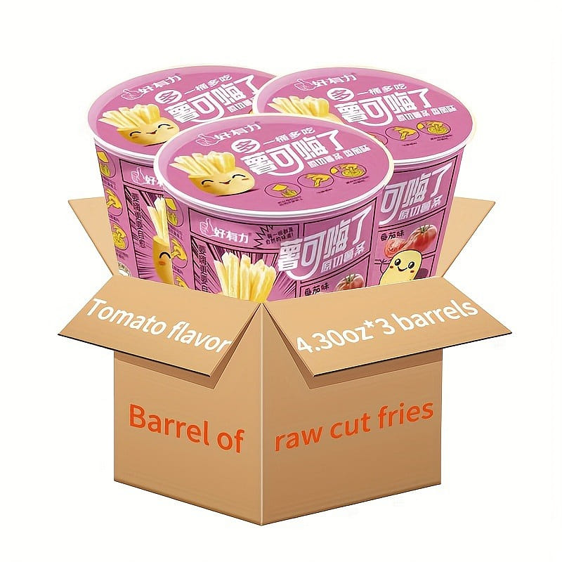 Hao you li Sweet potato in barrel (tomato flavor) 122g*3 barrels 1100 g