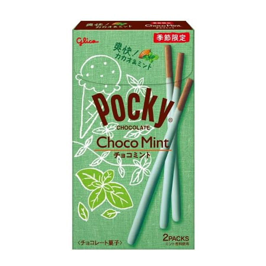 POCKY Chocolate Mint Coated Biscuit Sticks 2 Pack 1 box