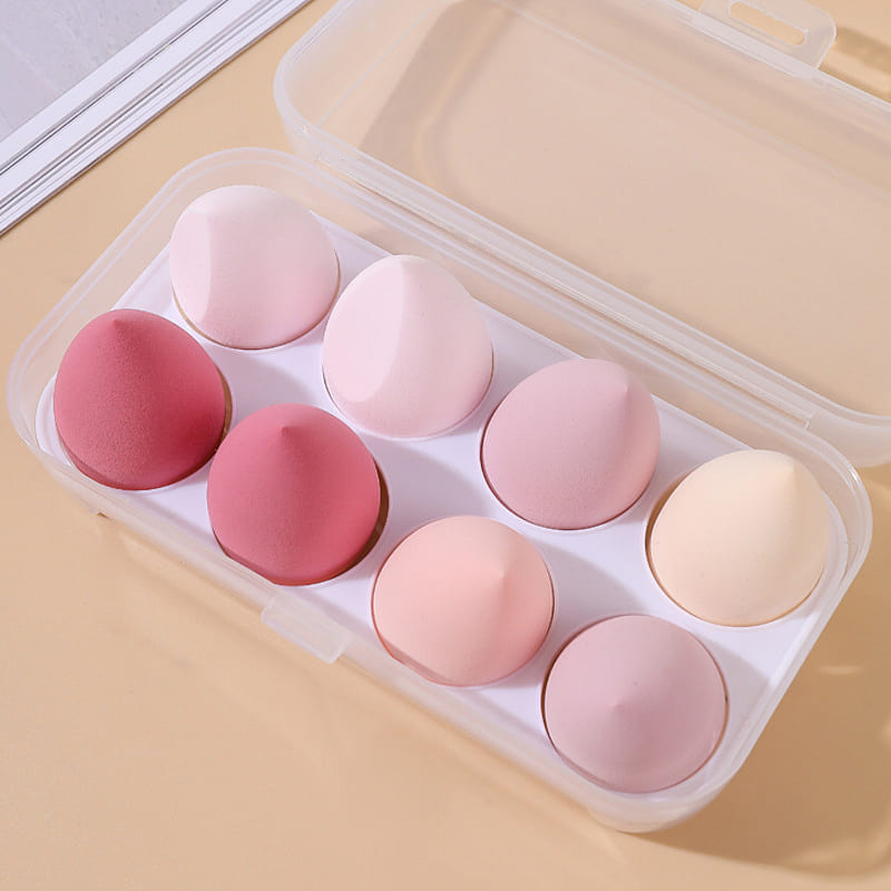 Makeup Sponges Set, Foundation Powder Blending Paw, Dual-Use, Pink 8pcs 1 box
