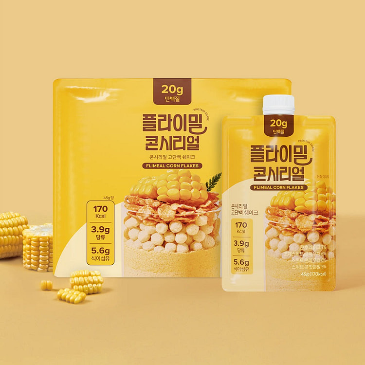 [플라이밀] 단백질 쉐이크 파우치 - 콘시리얼 (45g x 7개입) 7 팩