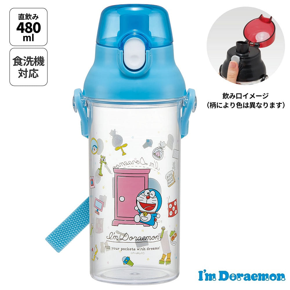 Skater Doraemon Plastic Clear Water Bottle 480 ml