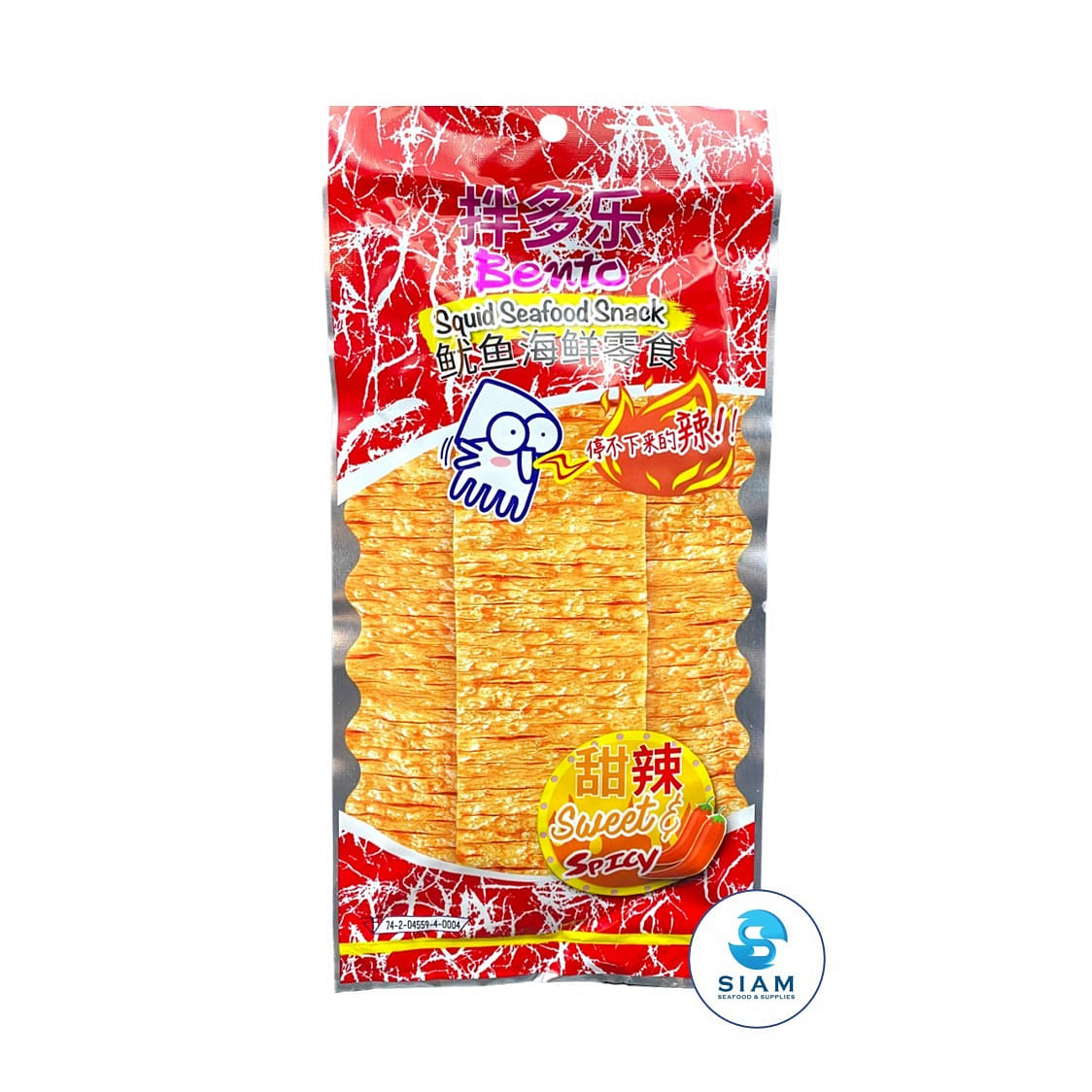 Bento Squid Seafood Thai Snack, Sweet & Spicy Flavor 0.7 oz