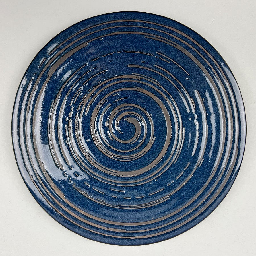 OSARA New York Gunjo Navy Flat Round Omakase Appetizer Plate 8 dia. 1 each