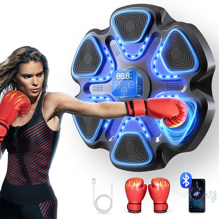 Music Boxing Machine With Gloves, Black