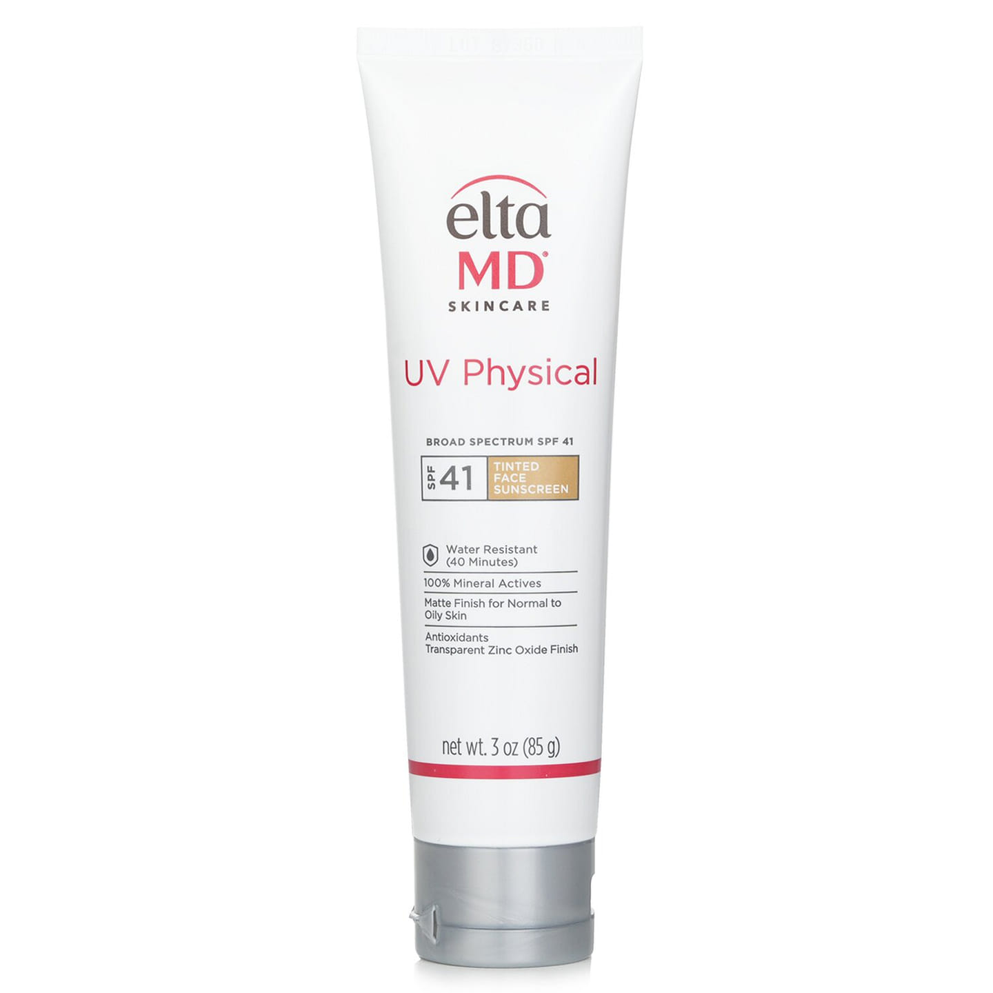 EltaMD UV Physical Water-Resistant Facial Sunscreen SPF 41 (Tinted) – For Normal to Oily Skin 85g/3oz 85 g