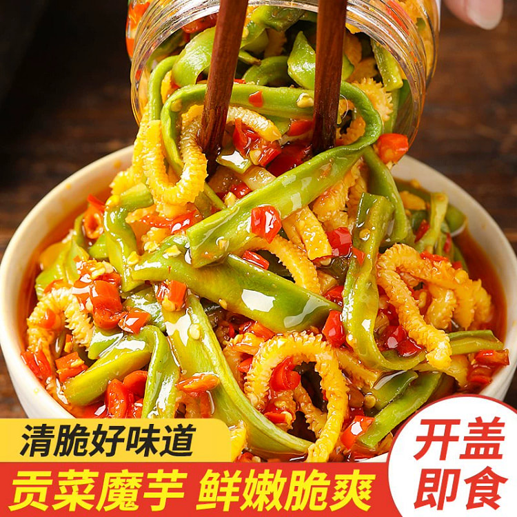 Konjac tribute dishes are ready-to-eat, spicy and crispy, 280g*2 bottles