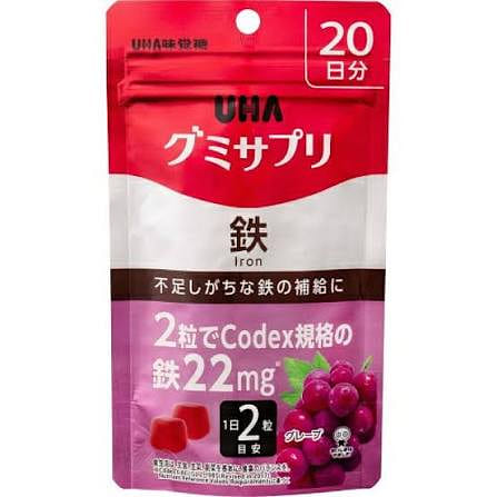 UHA Gummy Supplement Iron Grape 40pcs 1 each