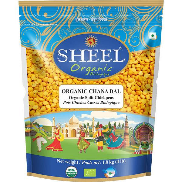 Organic Chana Dal / Split Chickpeas - 4 Lb (1.8 kg)