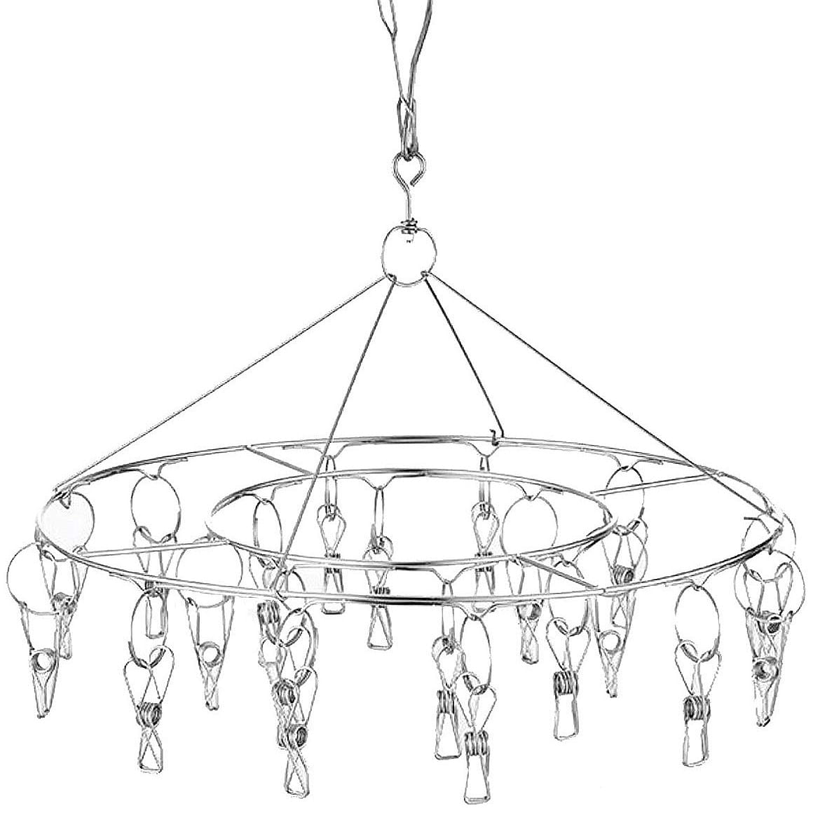 Stainless Steel Hanging Drying Rack with 20 Clips 1 each