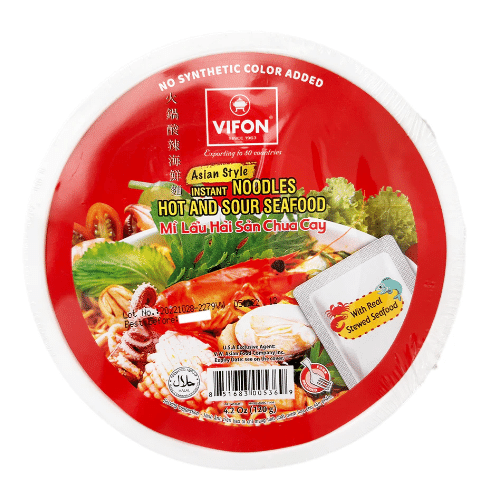 Vifon Asian Style Hot and Sour Seafood Instant Noodle Bowl 1 count 1 each