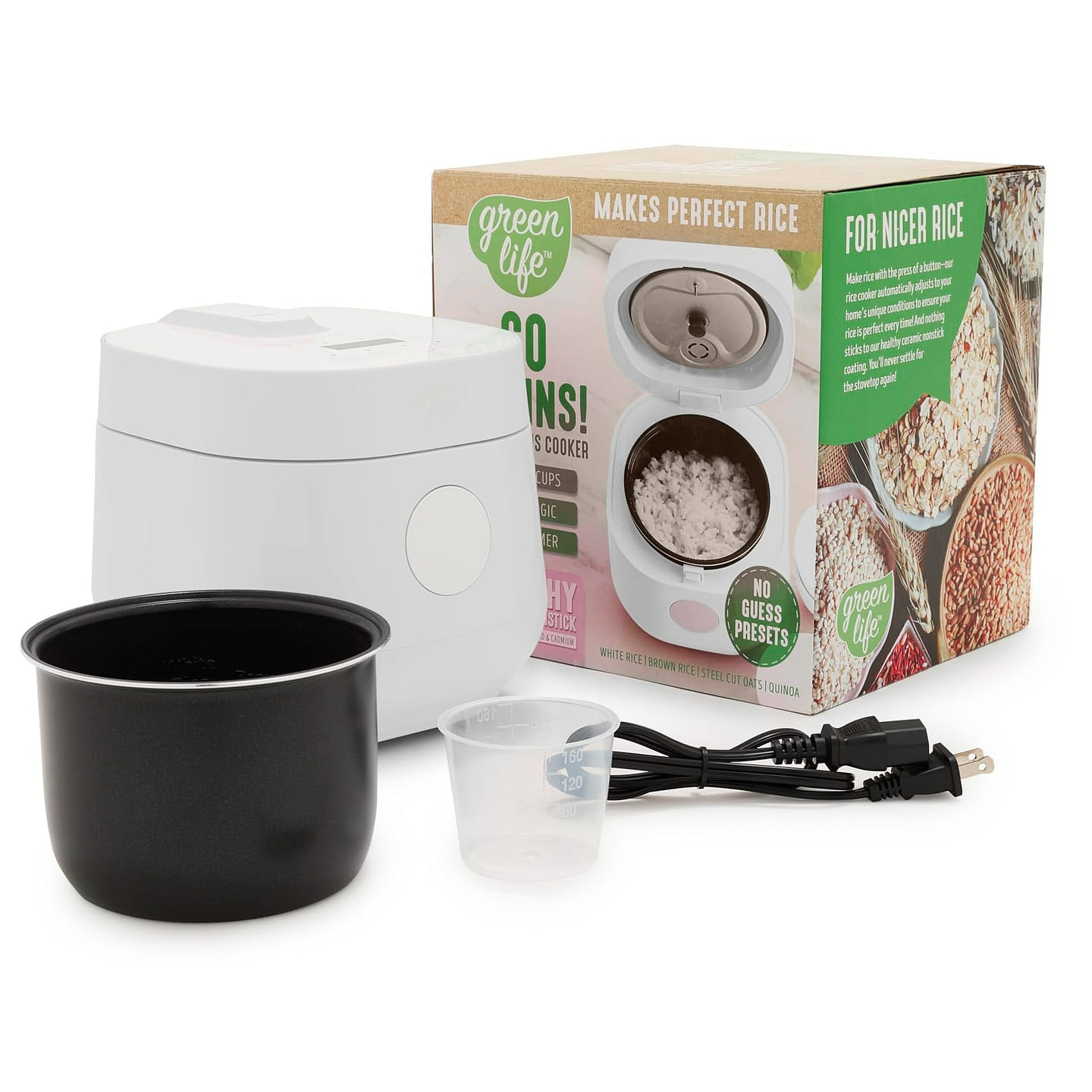 Digital Rice Cooker Nonstick Ceramic PFAS-Free Pot 1 each