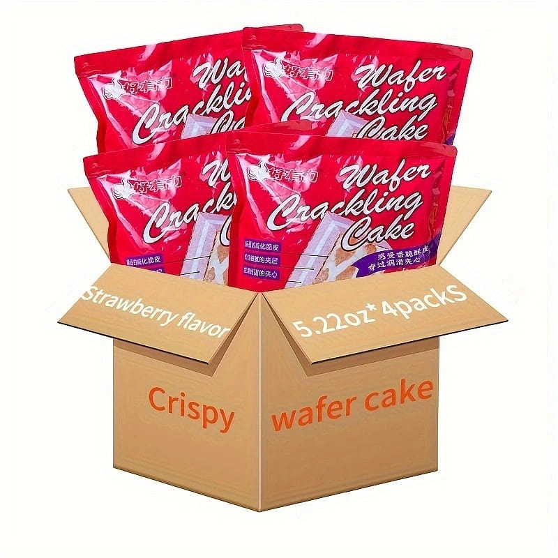 Hao you li Crispy Wafer Cake (strawberry flavor) 148g*4 bags 592 g