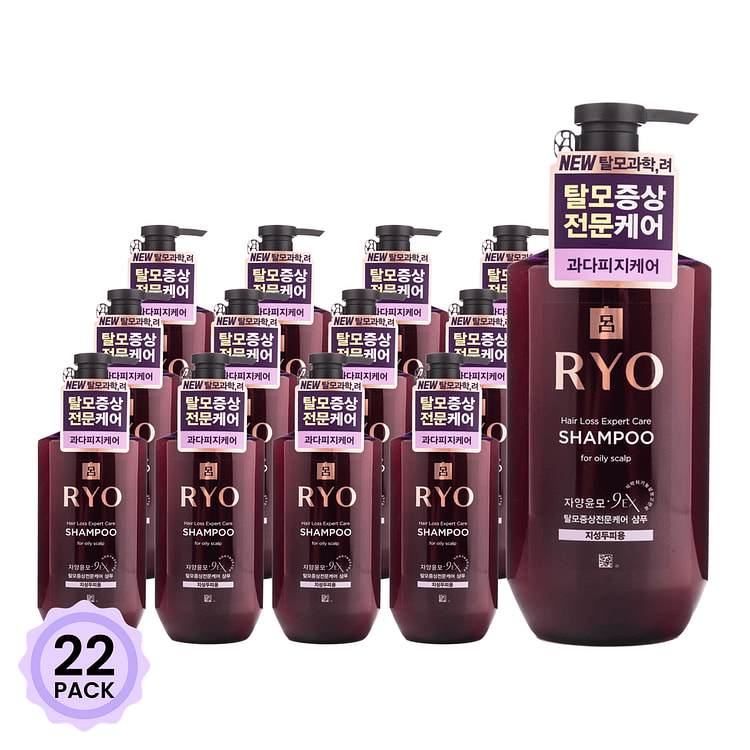 려 탈모 케어 샴푸 (지성 두피용) 400 밀리리터*22 팩