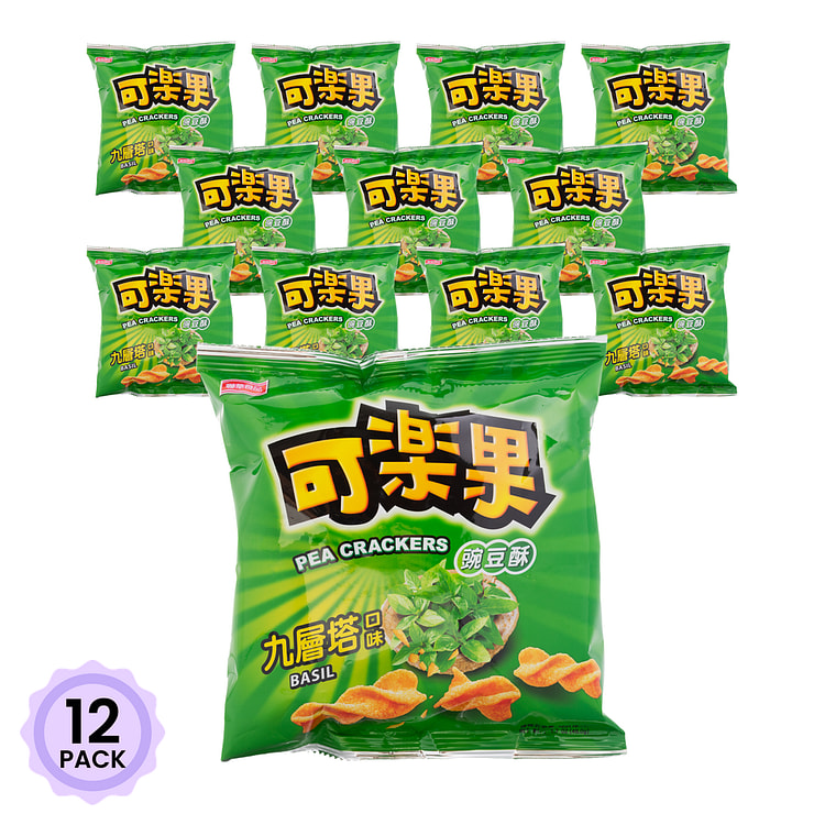Snack Xoắn Đậu Hà Lan, Vị Húng Quế 48 g*12 pack