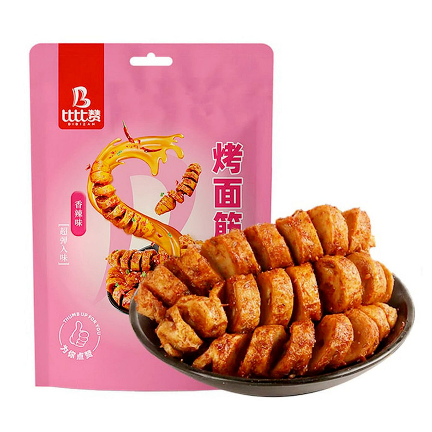 比比赞 烤面筋辣条追剧零食豆制品网红小吃 香辣味 280 克