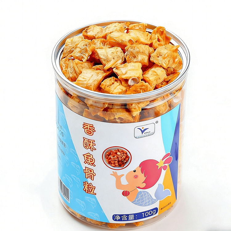 香酥鱼骨粒即食香辣鱼骨头休闲海味零食100g*1罐 100 克