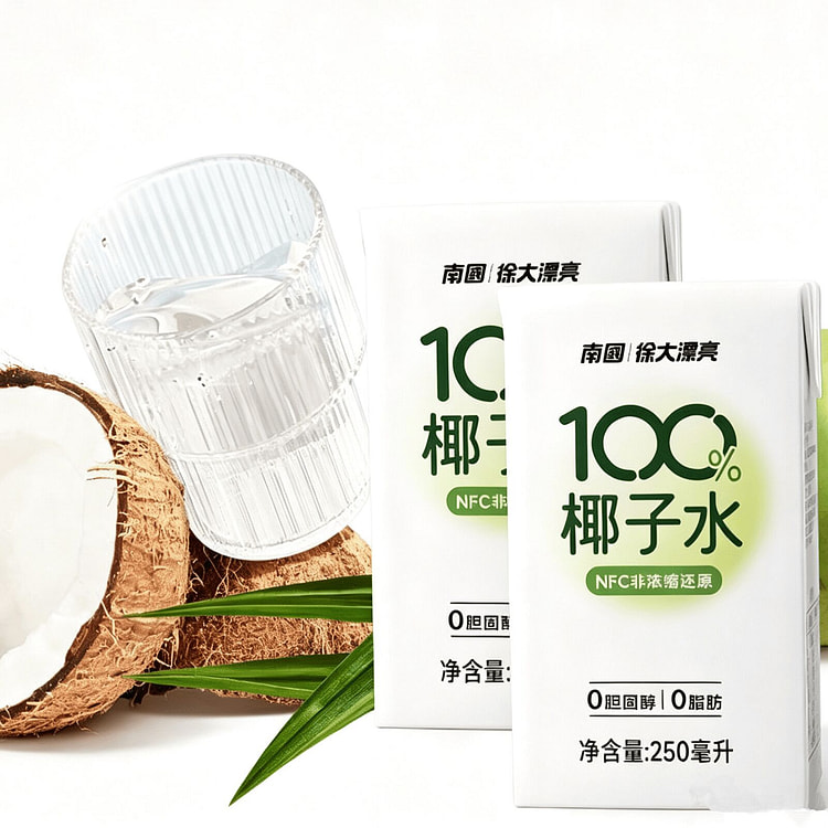 南国海南特产椰子水电解质水0糖纯椰子水天然果汁饮料 250 毫升