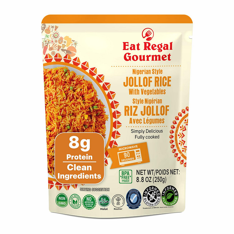 Eat Regal Nigerian Jollof Rice with Veg, Pack of 6 8.8 oz