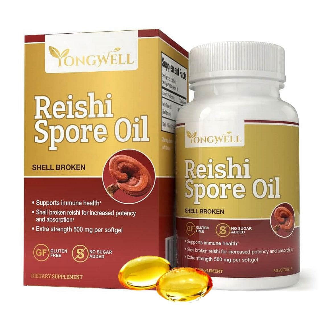Reishi Spore Oil Shell Broken Extra Strength 500mg (60 Softgels) 1 count